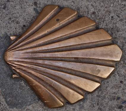 Brass Scallop Blaze on Sidewalk