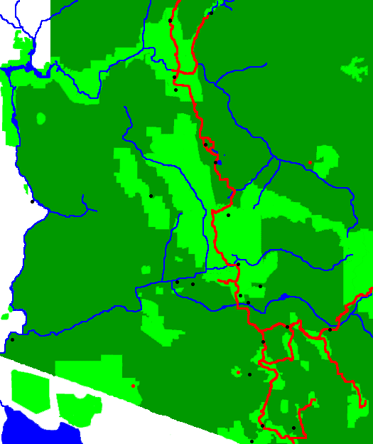 Arizona Map, Roll over and click map for links to trips.