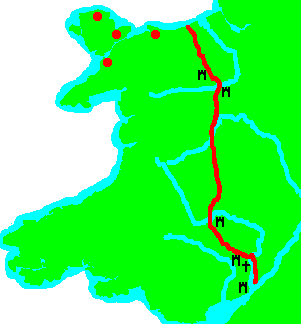 Map of Offa's Dyke.