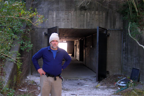 Dan at WWII Gunnery Bunker Complex.