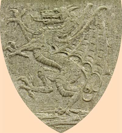 Welsh Dragon on monument near Caernarfon Castle